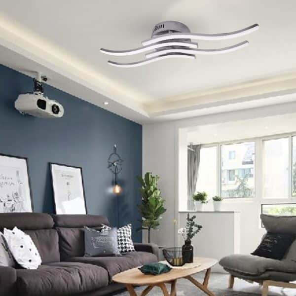 Plafonnier Incurvé au Design Moderne Luminaire Décoratif de Plafond, Idéal pour un Bar, un Restaurant, une Chambre à Coucher ou un Salon, 2/3/4 W, 24/12/18W